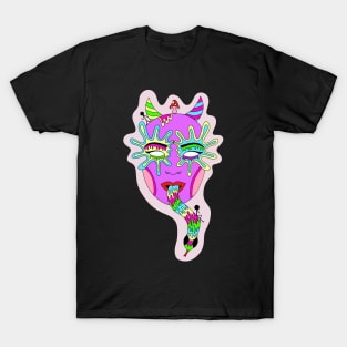 Trippy Devil Head with Snake Tongue T-Shirt